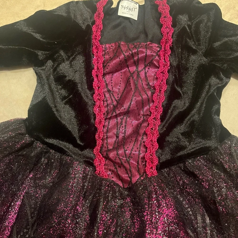 Shimmer Witch girls 3-4t costume. Beautiful shiny bright pink/ black dress&hat.